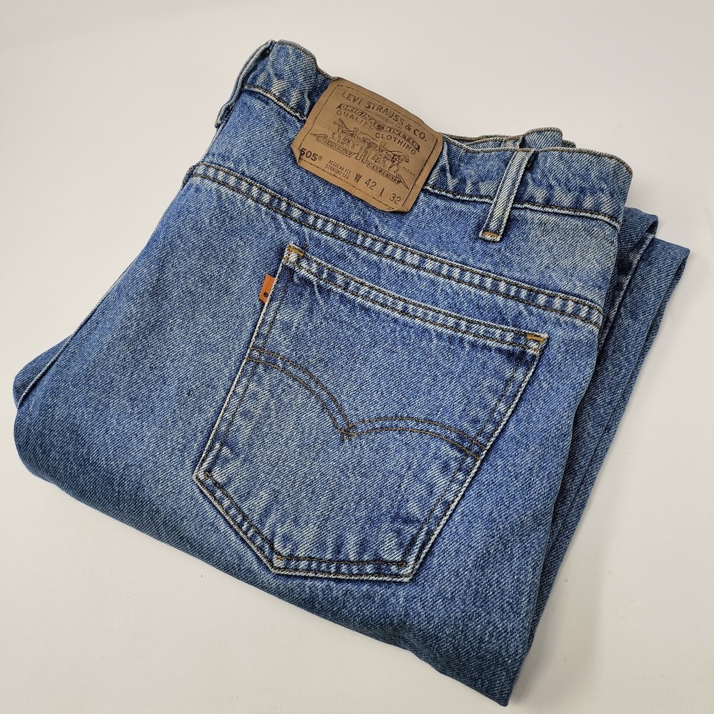 Levi 505-0214 Regular Fit Straight Leg‎ W42(40) L32 Orange Tab Made In Mexico